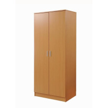2 Door Double Wardrobe In Oak Effect - Bedroom Furniture Storage Cupboard