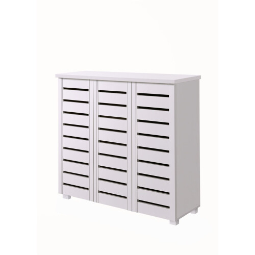 Timber Art Design UK 5 Tier Shoe Storage Cabinet 3 Door Cupboard Stand Rack Unit White