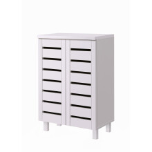 4 Tier Shoe Storage Cabinet 2 Door Cupboard Stand Rack Unit White
