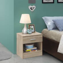 Rio Costa Bedside Table Cabinet Nightstand 1 Drawer Side Bedroom Furniture