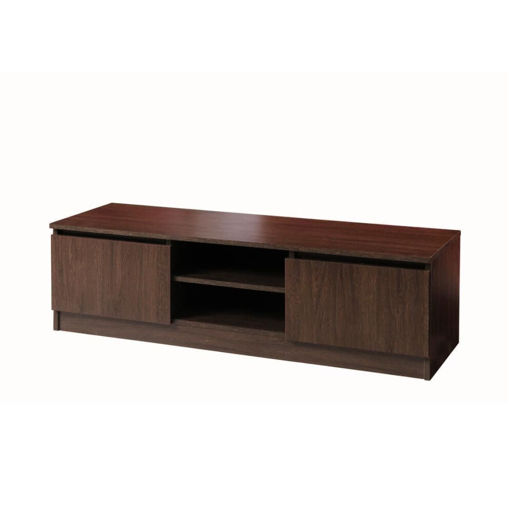 Timber Art Design Uk Modern Tv Unit 120Cm Media Cabinet 2 Doors + Shelf Wenge Turin