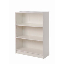 White Bookcase 3 Tier Low Wide Shelving Storage Unit Living Room Bedroom