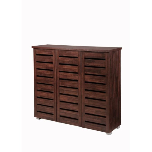 5 Tier Shoe Storage Cabinet 3 Door Cupboard Stand Rack Unit Dirty Oak