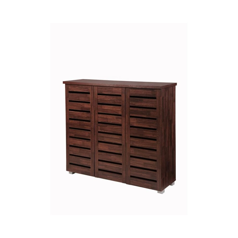 5 Tier Shoe Storage Cabinet 3 Door Cupboard Stand Rack Unit Dirty Oak