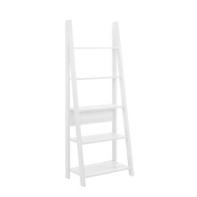 Riva Retro 5 Tier Ladder Bookcase Shelving Shelf Display Unit White