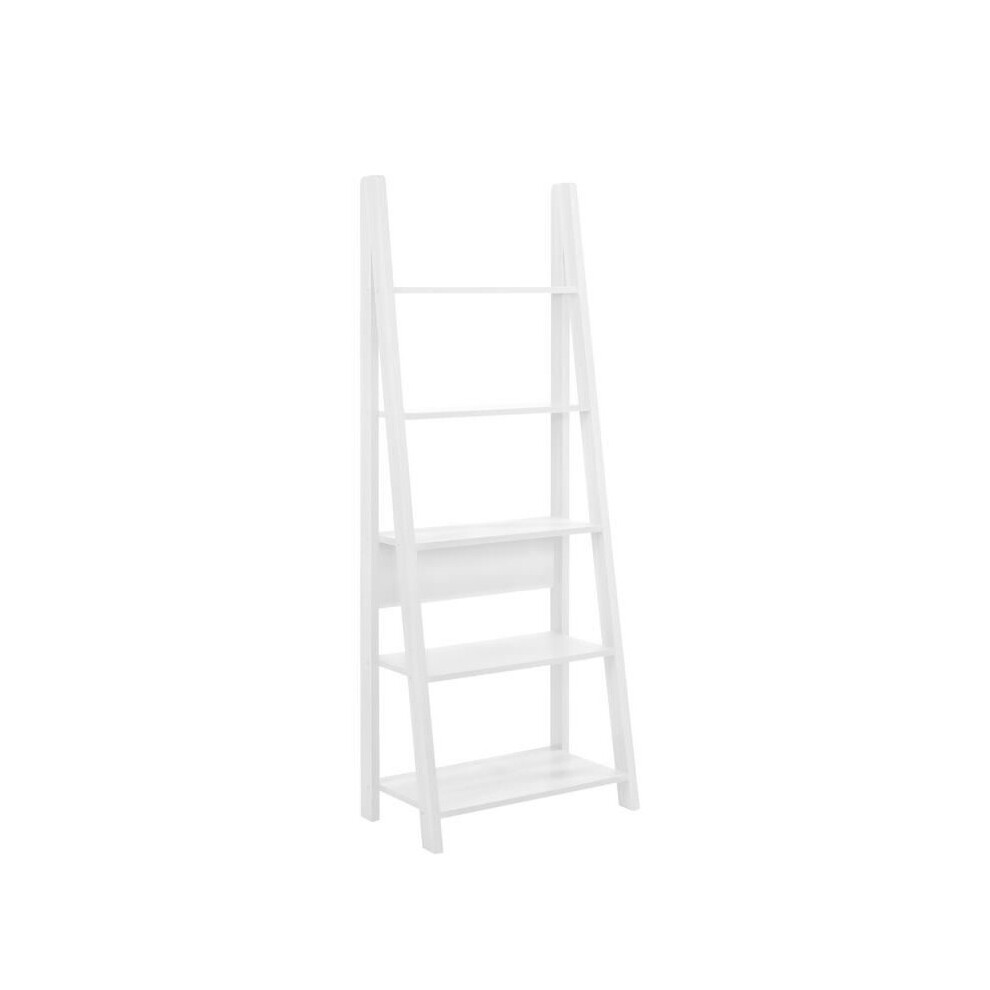 Riva Retro 5 Tier Ladder Bookcase Shelving Shelf Display Unit White