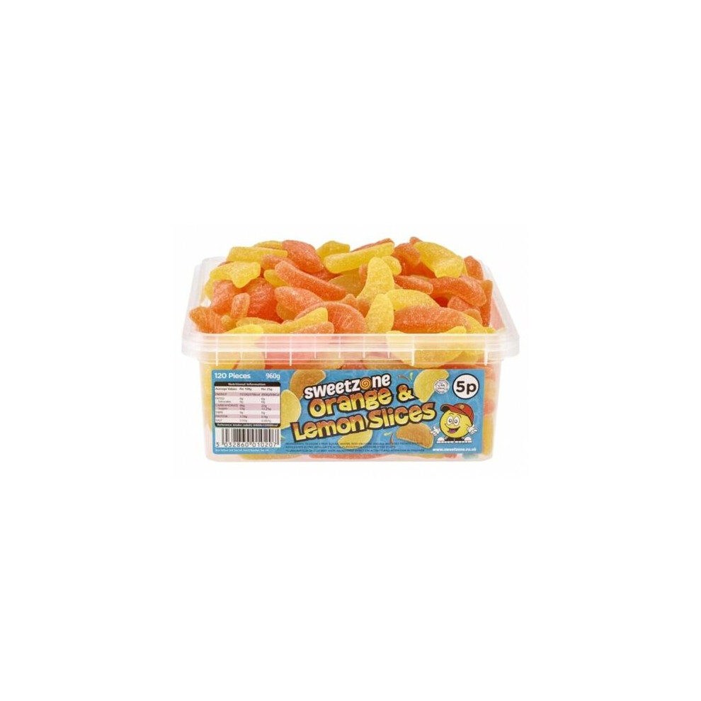 SweetZone Orange & Lemon Slices 740g Tub of HMC Approved 100% Halal Sweets