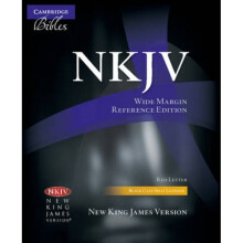 NKJV Wide Margin Reference Bible Black Calf Split Leather Redletter Text NK744XRM