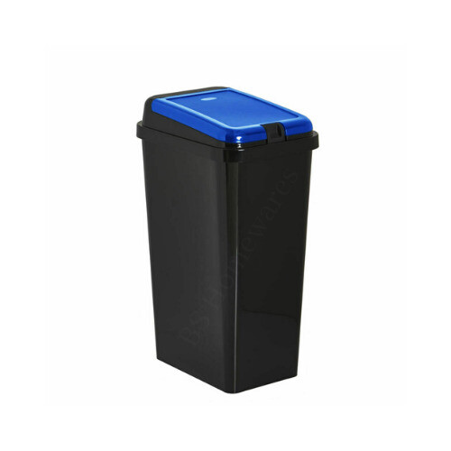 (45L Touch Top Bin, Blue Black 45L) Plastic Recycling Bin Touch Top