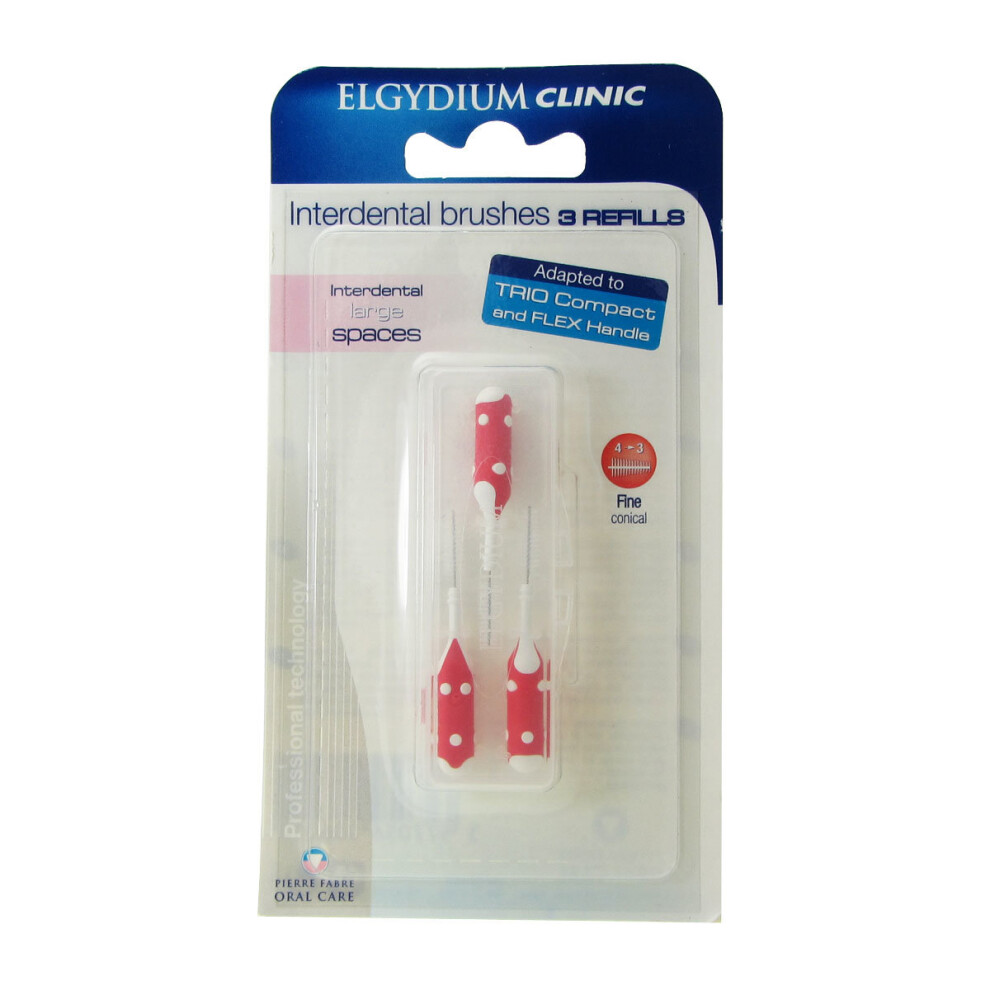 Elgydium Clinic Refills Interdental Brushes Fine Conical 4-3mm x3