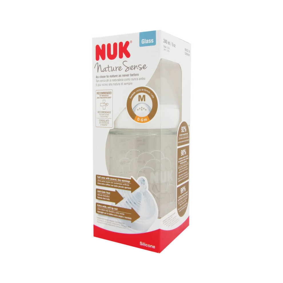 Nuk Nature Sense Bottle Feeding Glass 240ml