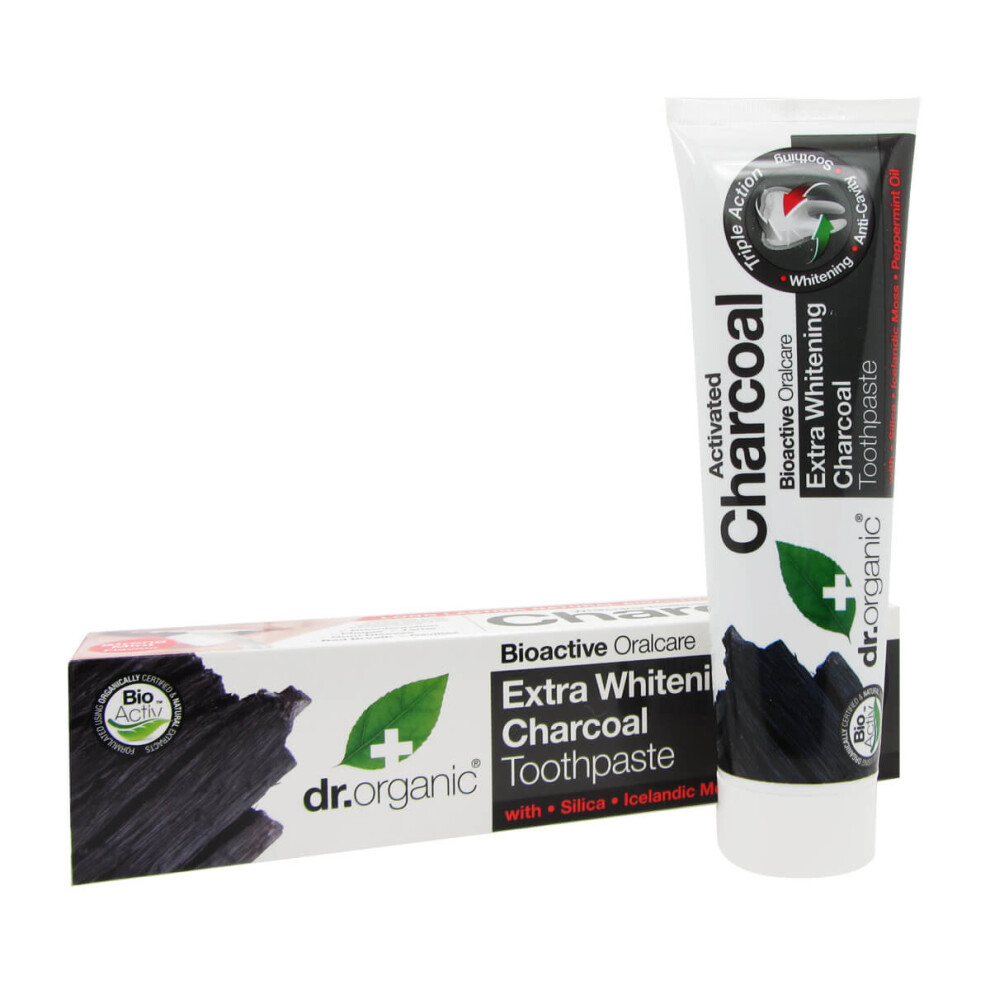 Dr Organic Black Extra Whitening Charcoal Toothpaste 100Ml