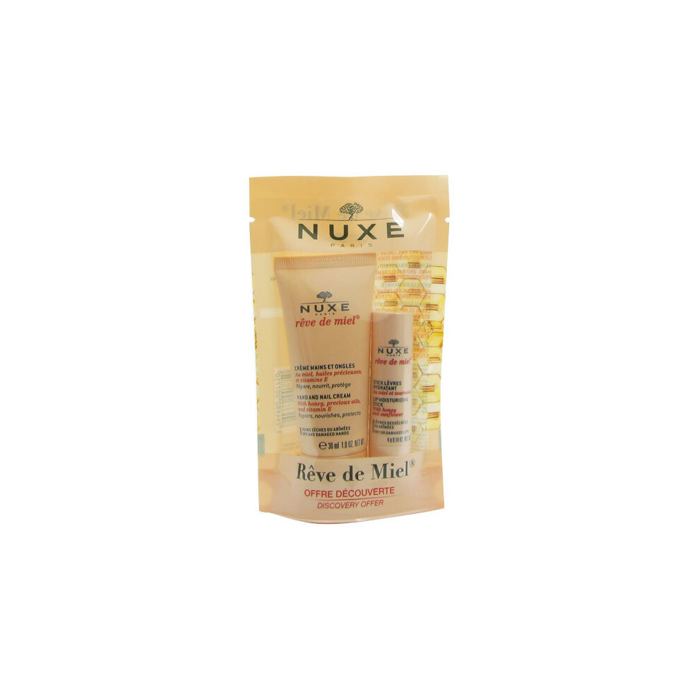 Nuxe RÂve de Miel Pack Hand and Nail Cream 30ml + Lip Moisturizing Stick 4gr