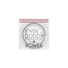 invisibobble Power Traceless Spiral Haargummis - 3er Pack Kristallklar - Starker Halt für aktive Frauen