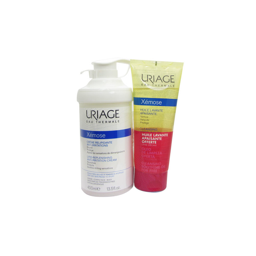 Uriage Cream XâMose Pack Universal Emollient 400Ml + Gift Cleansing Oil