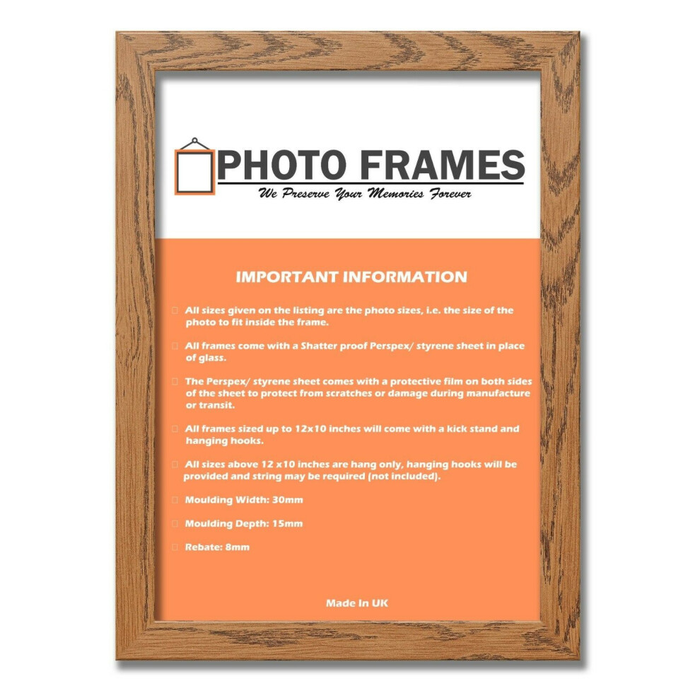 (Dark Oak, 34x24 Inch) The Photo Factory Frame | Wooden Photo & Art Frames