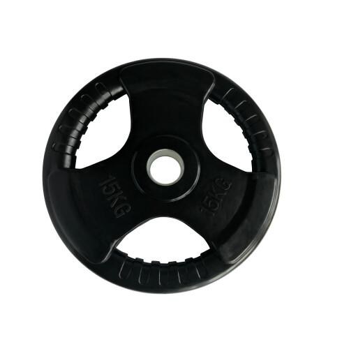 2 x 15kg Disques Olympiques Tri-Grip Caoutchouc 1