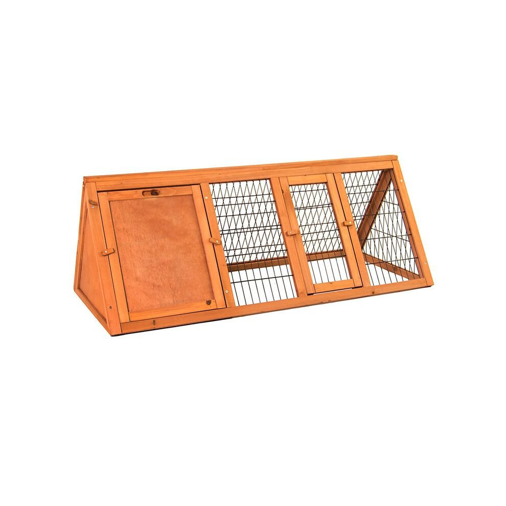 Triangle Pet Hutch With Run Wooden Cage Large