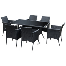 7pc Outsunny Outdoor Dining Rattan Garden Furniture Set