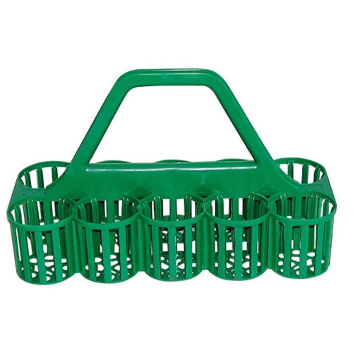 Green Plastic Basket Bottle Carrier Holder with 10 compartments