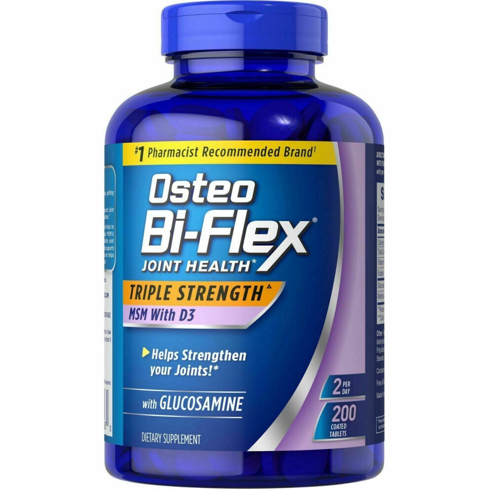 Osteo-Bi-Flex Triple Strength Glucosamine + MSM & Vitamin D3, 200 Coated Tablets