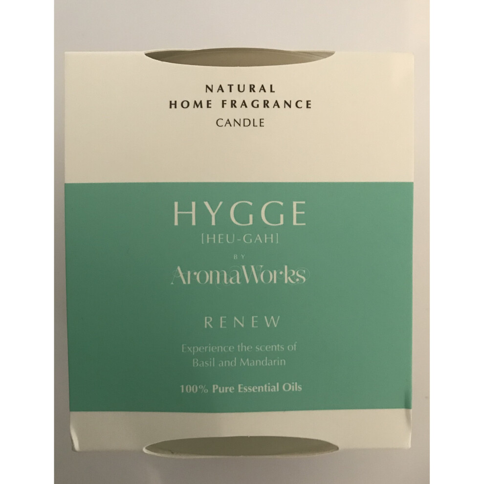 Aromaworks Hygge Renew Mandarin and Basil Candle