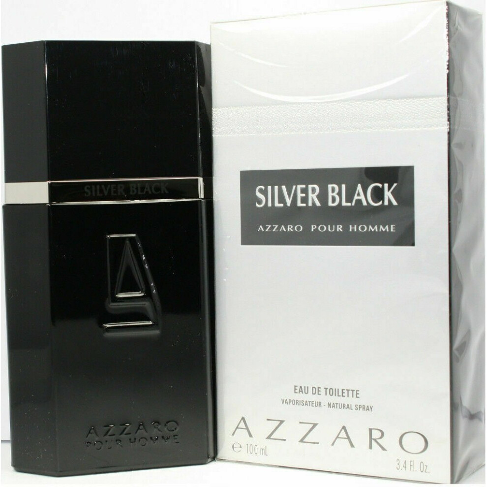 Silver Black by Azzaro 3.3 / 3.4 oz Eau De Toilette Spray for Men New In Box