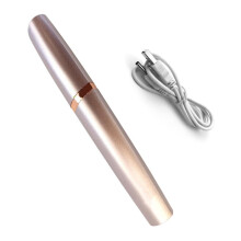 Eyebrow Hair Remover, Painless Trimmer USB Rechargeable Rose Gold
