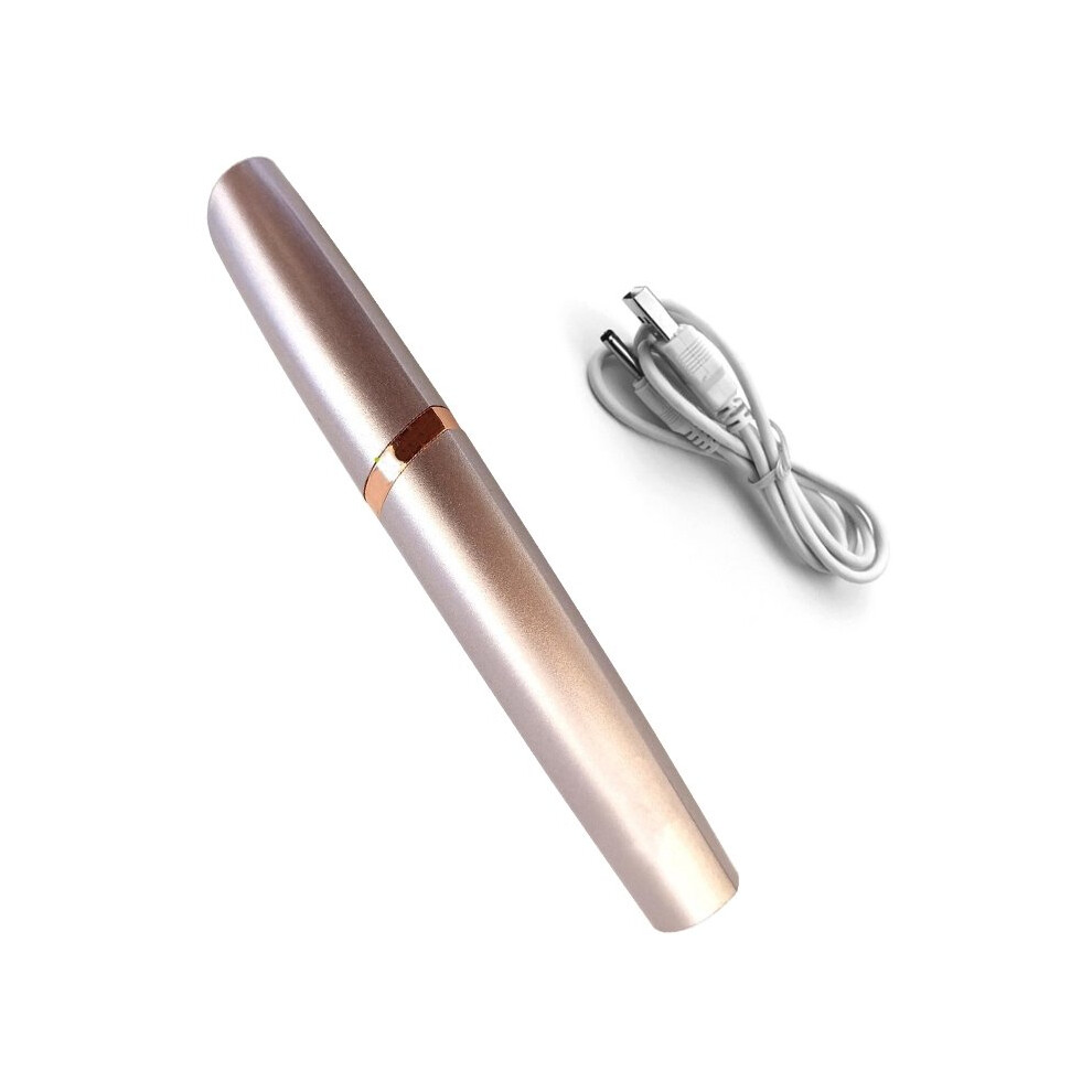 Eyebrow Hair Remover, Painless Trimmer USB Rechargeable Rose Gold