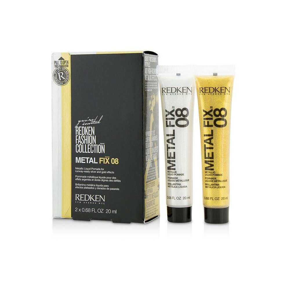 Fashion Collection Metal Fix 08 Metallic Liquid Pomade (For Runway-Ready Silver and Gold Effects) - 2x20ml-0.68oz