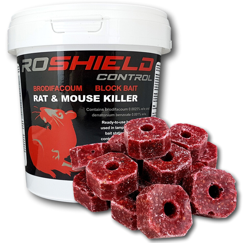 (300g) Roshield Brodifacoum Rat & Mouse Killer Wax Bait Blocks