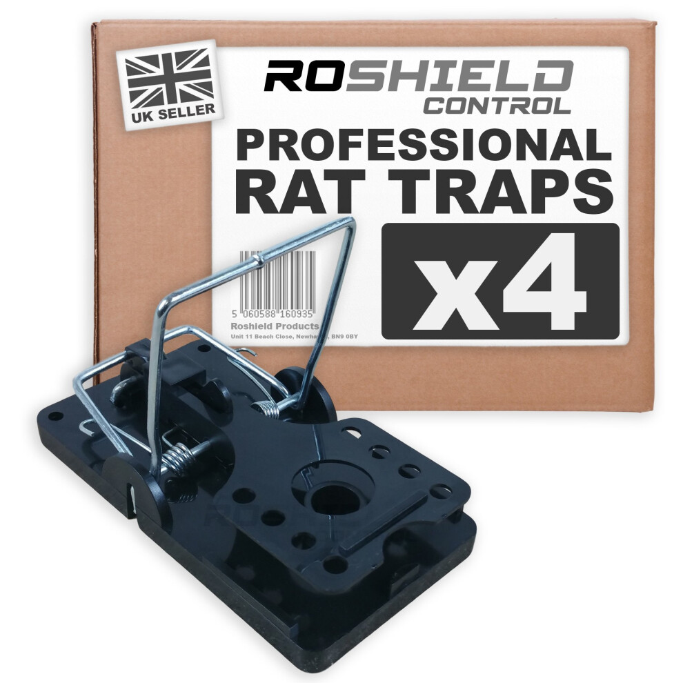 Roshield 4 x Rat Traps - Professional Heavy Duty Control Traps