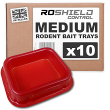 Roshield 10 x Pro Medium Plastic Bait Monitoring Trays for Mouse & Rat Control Poison