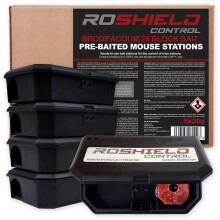 Roshield Pre-Baited Single Feed Mouse Control Safety Box Kit (5 Pack)