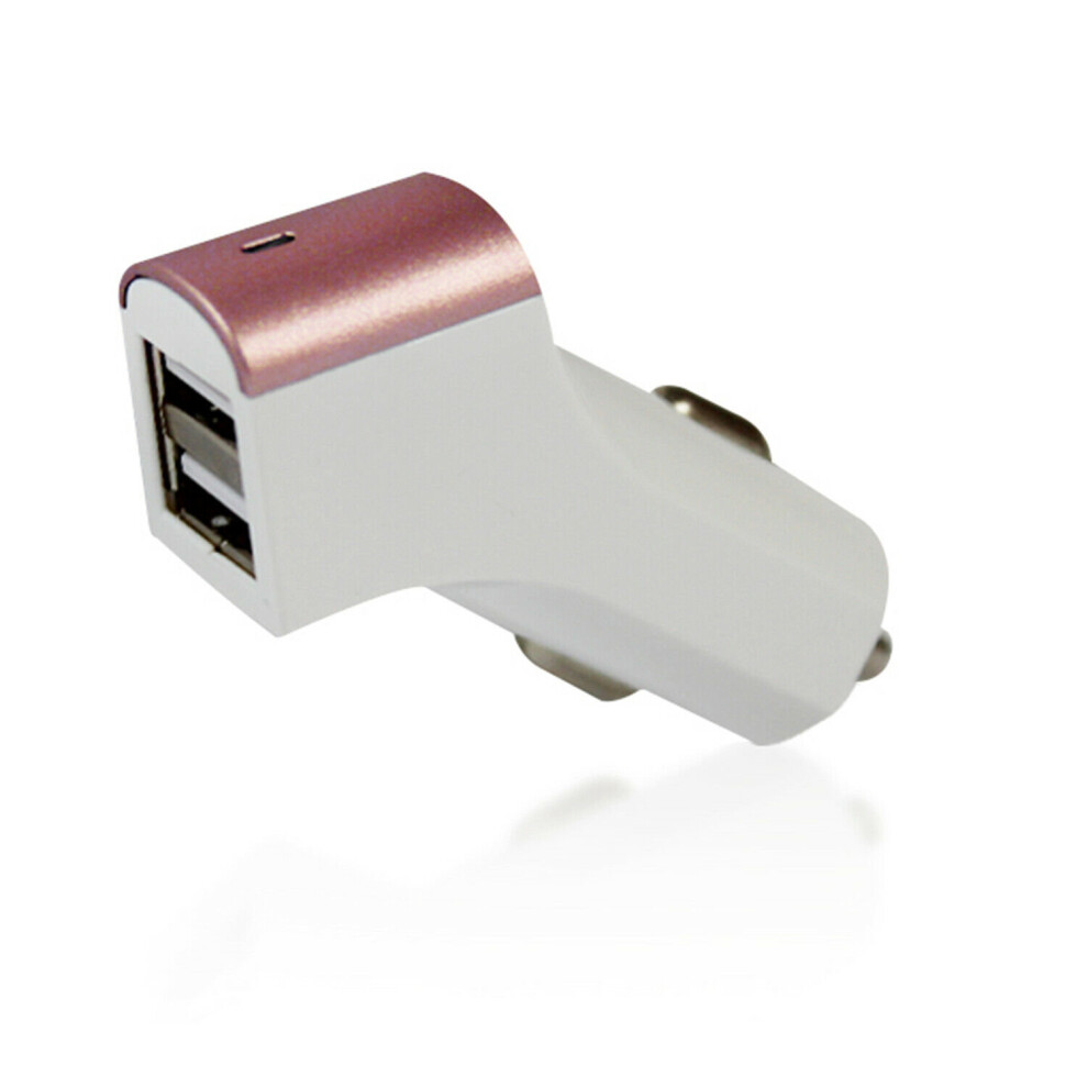 Fx Factory Gold (Rose ) Powabud Twin Socket Usb 2.1A Car Charger