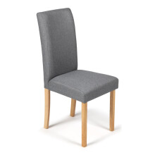 Grey Marl Fabric Torino Dining Chair Light Oak Wood Leg