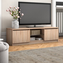 Modern TV Unit 120cm Media Cabinet 2 Doors + Shelf Sonoma Oak