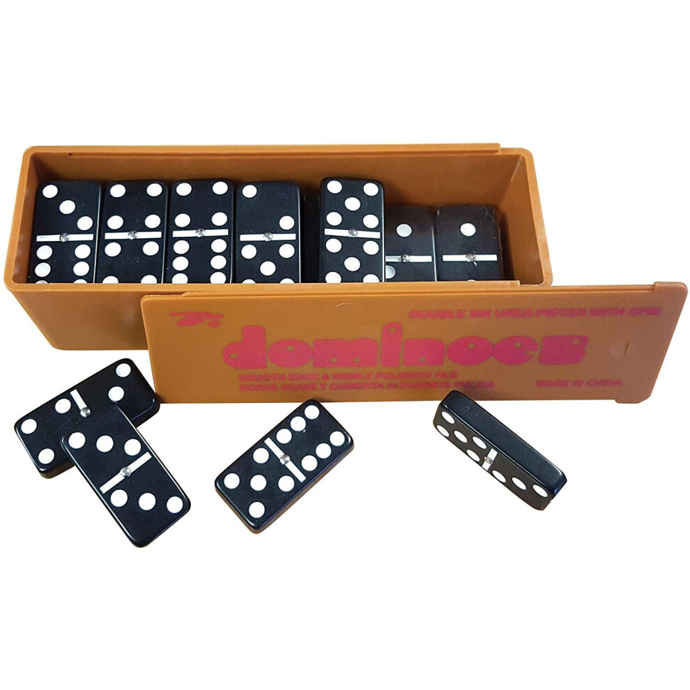 (Black) Double Six Dominoes with Spinners in the Box