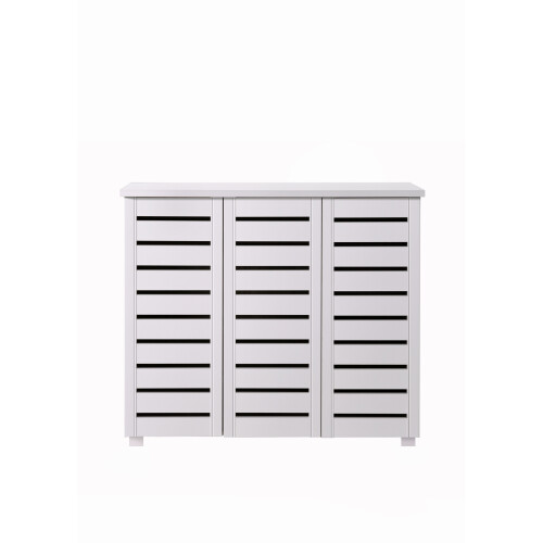 Timber Art Design UK 5 Tier Shoe Storage Cabinet 3 Door Cupboard Stand Rack Unit White 2