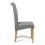 (Grey, 4) Roma Dining Chairs Faux Leather With Scroll Top & Light Oak Leg 4