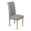 (Grey, 4) Roma Dining Chairs Faux Leather With Scroll Top & Light Oak Leg 2