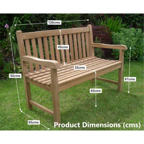 (120cms) Java Teak Bench - Chunky Quality Garden Patio Bench 1
