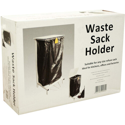 Sack Holder White Metal Bag Hold Free Standing 2