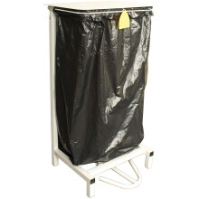 Sack Holder White Metal Steel Pedal Operated Bag Hold Free Standing