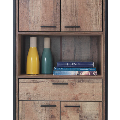 Timber Art Design UK Stretton Tall Storage Kitchen Pantry Sideboard Cabinet Rustic Industrial Oak 2