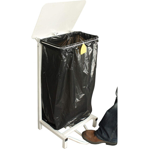 Sack Holder White Metal Bag Hold Free Standing 1