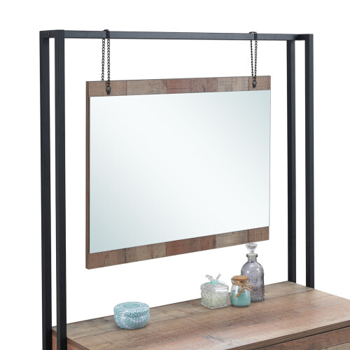 Timber Art Design UK Stretton Bedroom Dressing Vanity Makeup Table Mirror & Drawer Rustic Oak Effect 1