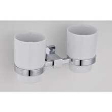 Double Round Glass Tumber with Square Frame Holder