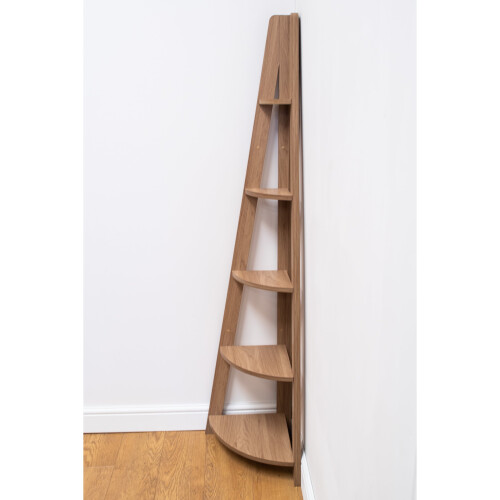Riva Scandinavian Retro Corner Ladder Bookcase Shelving Shelf Unit Oak