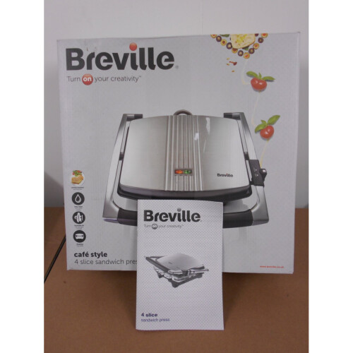 Breville VST026 Four Slice Sandwich Press Stainless SteelSilver on OnBuy